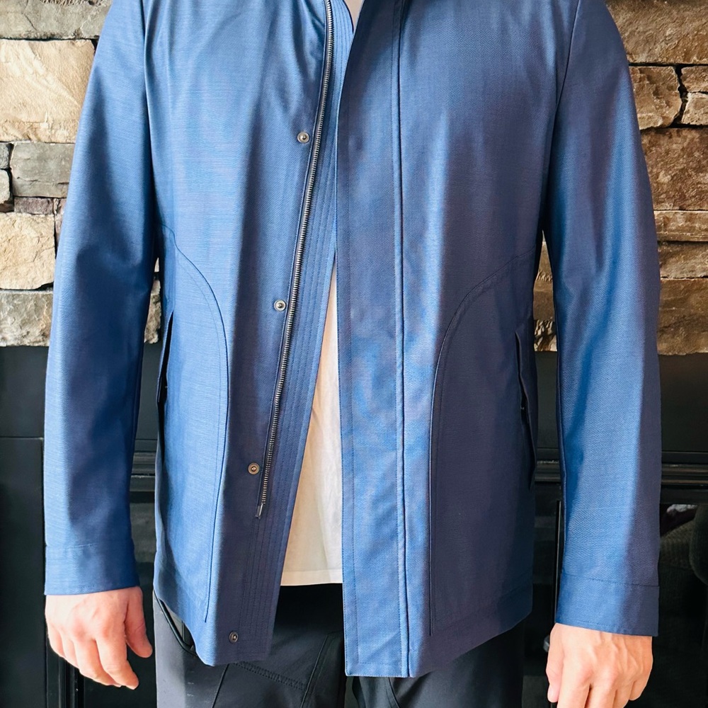 Men's Canali Spring Rain and Wind Tech blue Jacket